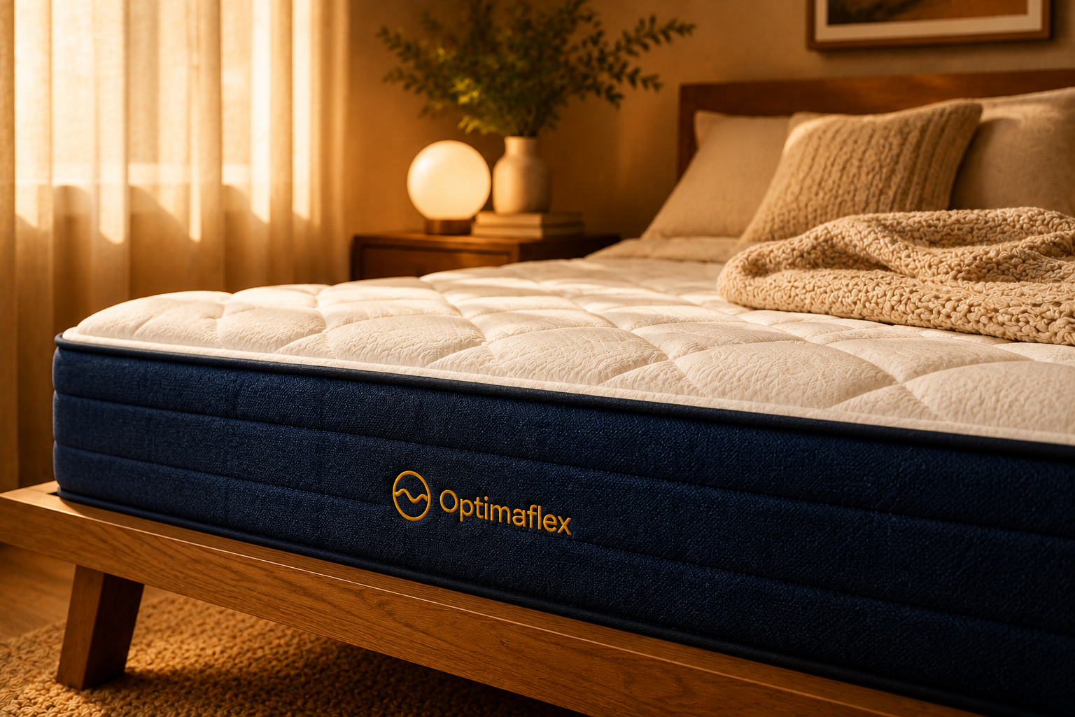 Refined textile weave close-up on bedroom mattress