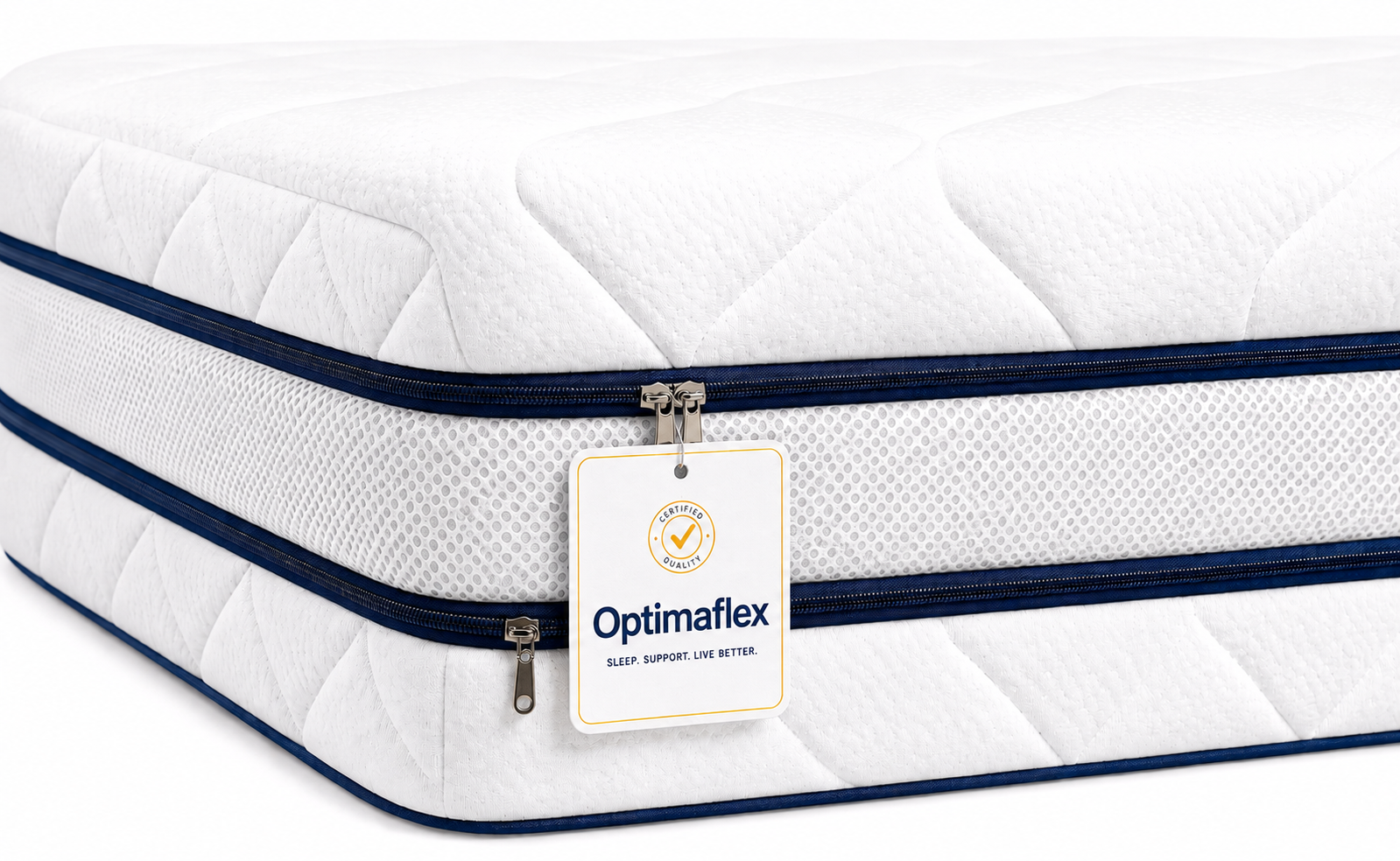 Precision stitched removable cover zipper and textile detail