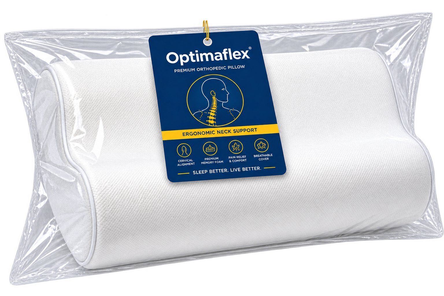 Optimaflex premium orthopedic pillow boxed packaging